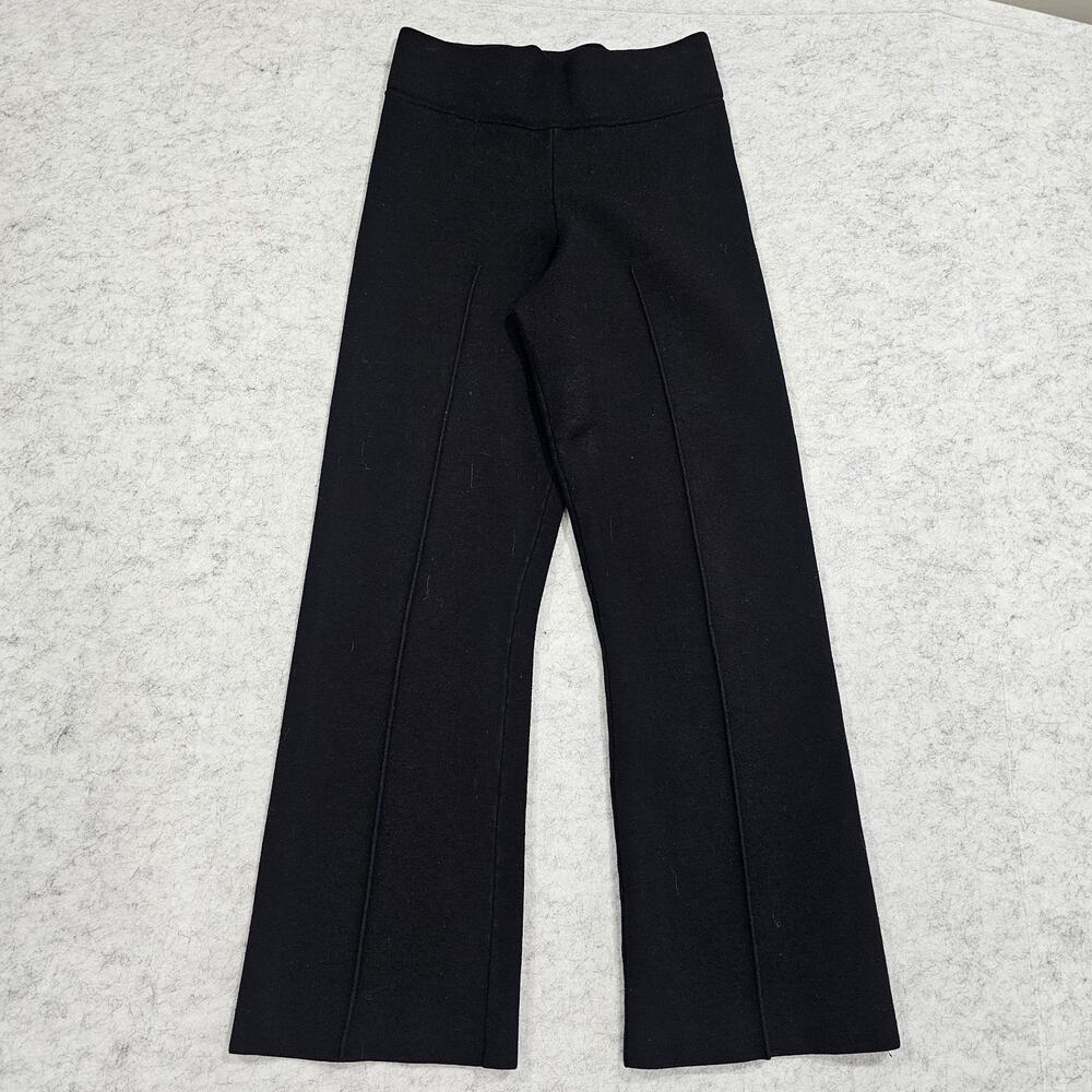 J. Crew Delaney Kickout Sweater Pants Black High Waist Flare BQ100, Sz S